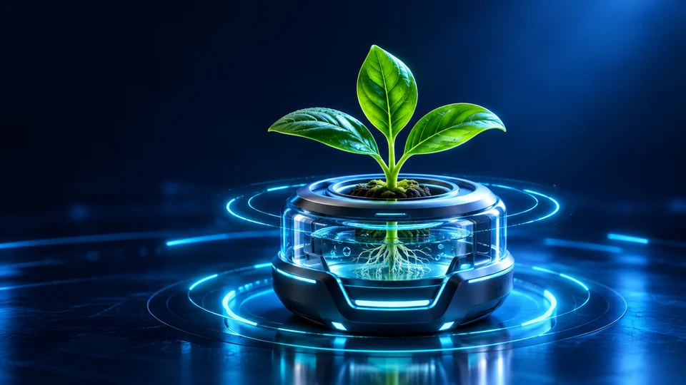 Seedling in a hydroponic growing pod